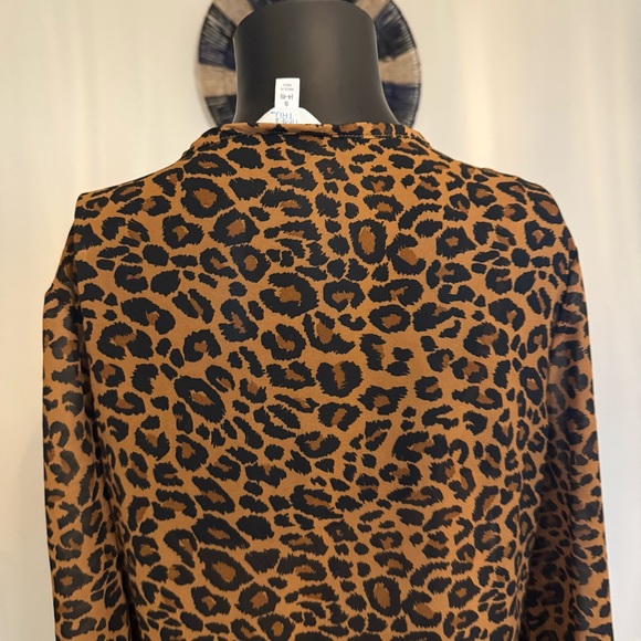 Time and Tru Brown Leopard Long Sleeve Dress - Picture 6 of 10
